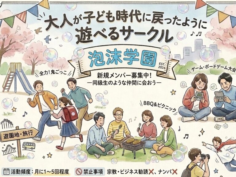 【20〜30代】大人の全力遊びサークル「泡沫学園」