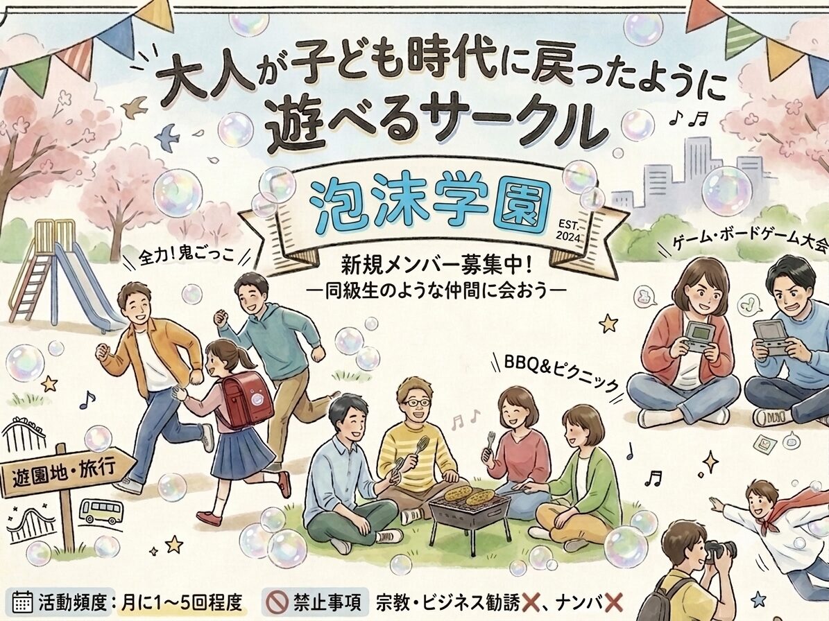 【20〜30代】大人の全力遊びサークル「泡沫学園」