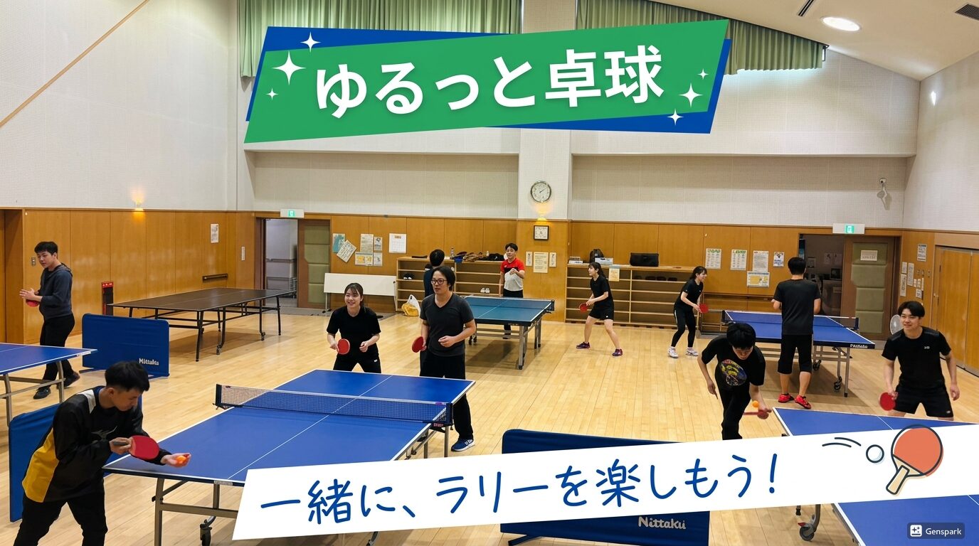 【8/30(日)大久保プラザ】おひとり様大歓迎🏓 ゆる～くラリーを繋ぐ社会人エンジョイ卓球交流会✨