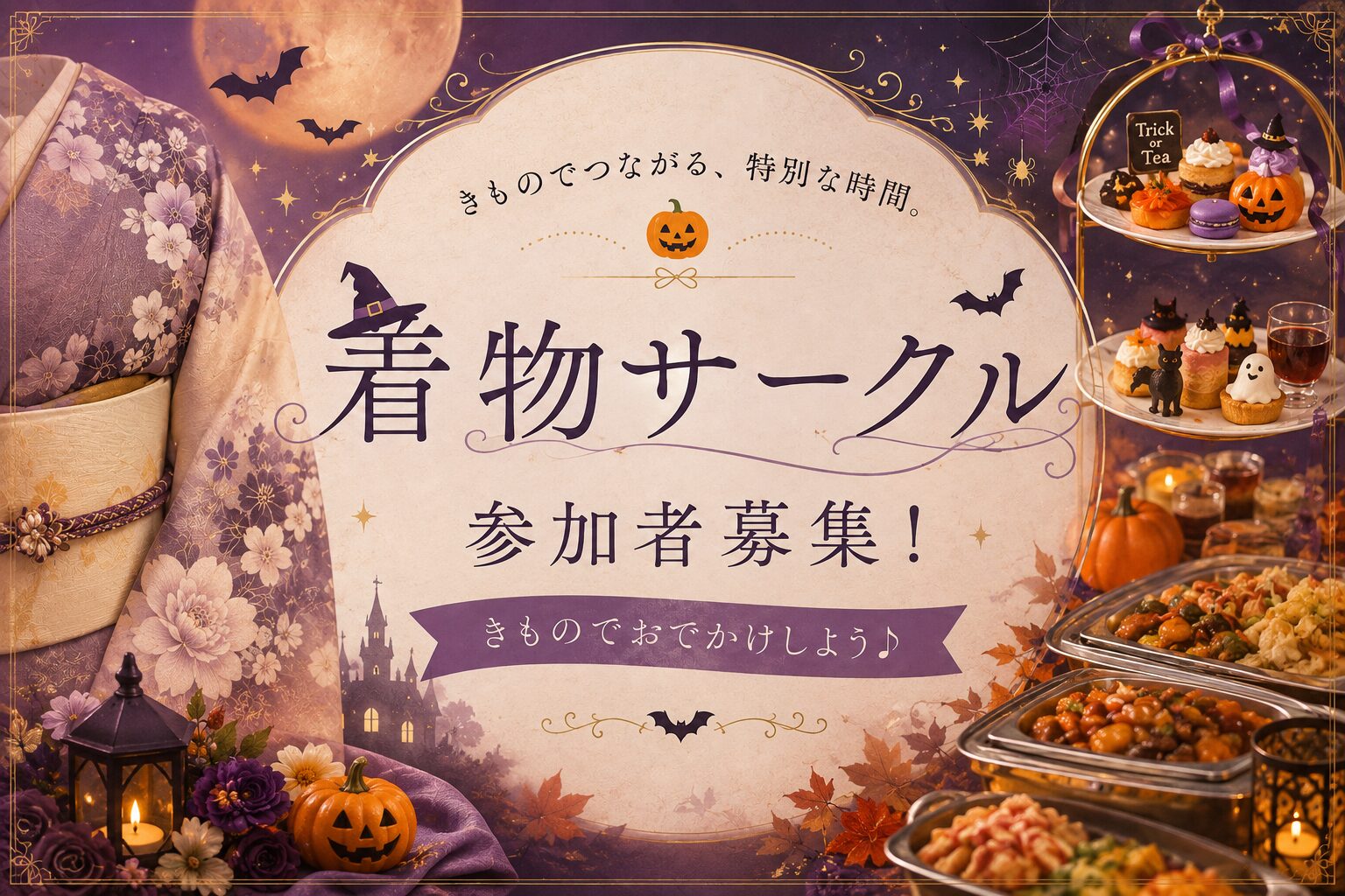 【社会人着物サークル】10月ハロウィンバイキング会20代・30代・40代・50代幅広くOK