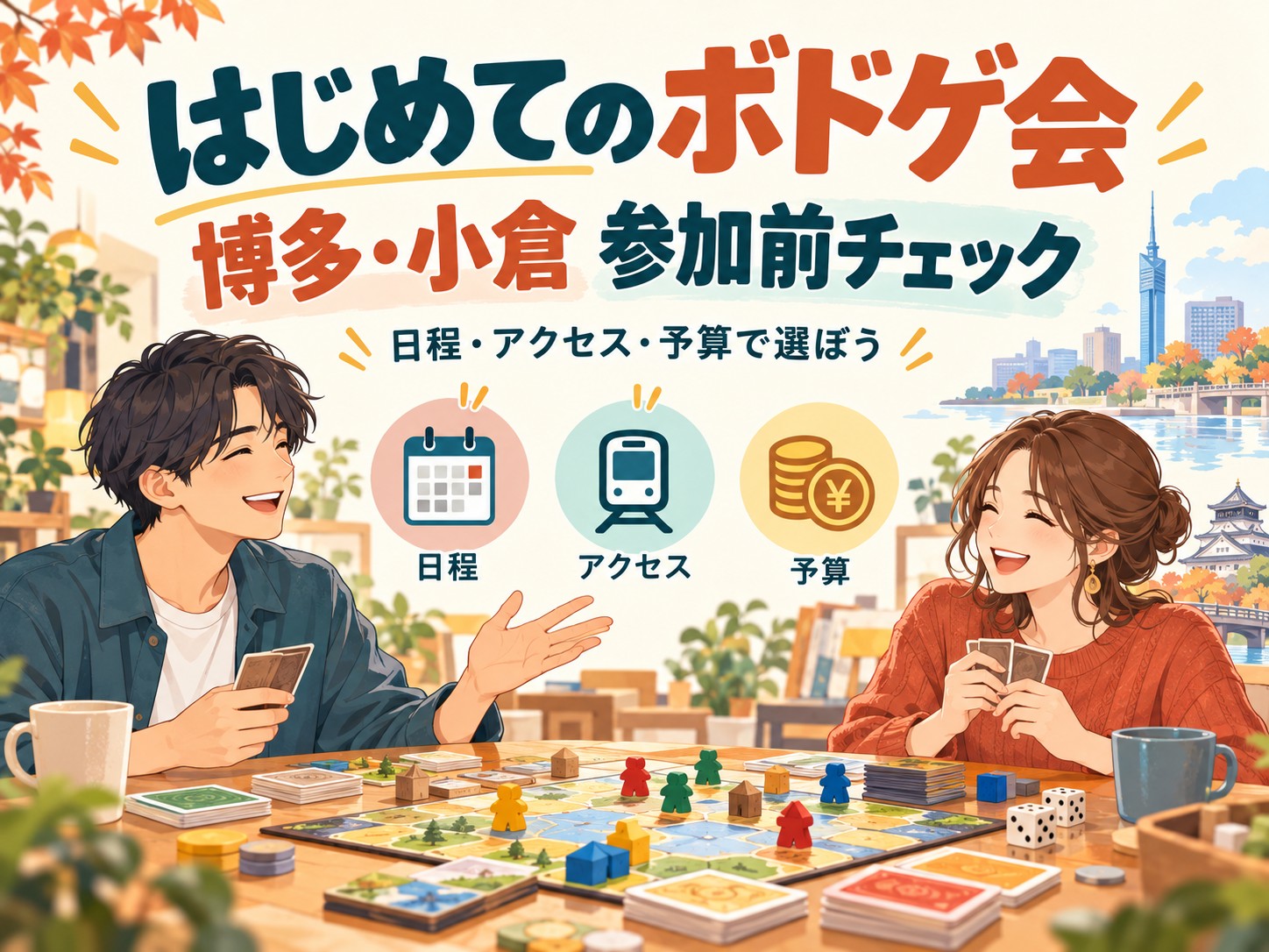 福岡のボードゲーム会、博多と小倉どちらに行く？20代・30代の初参加チェックリスト